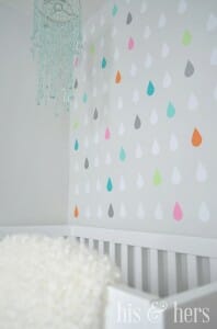 Adorable and easy raindrops accent wall!