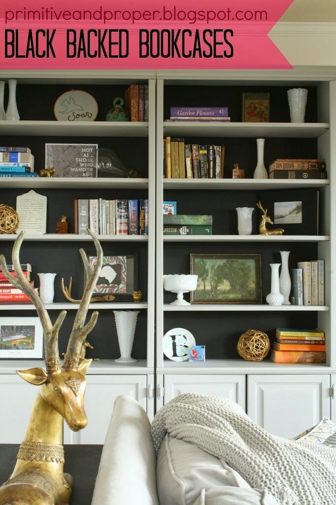 Black Backed Living Room Bookcases