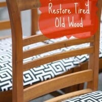 Vintage Wooden Chairs with Black and White Upholstery (and Easy W