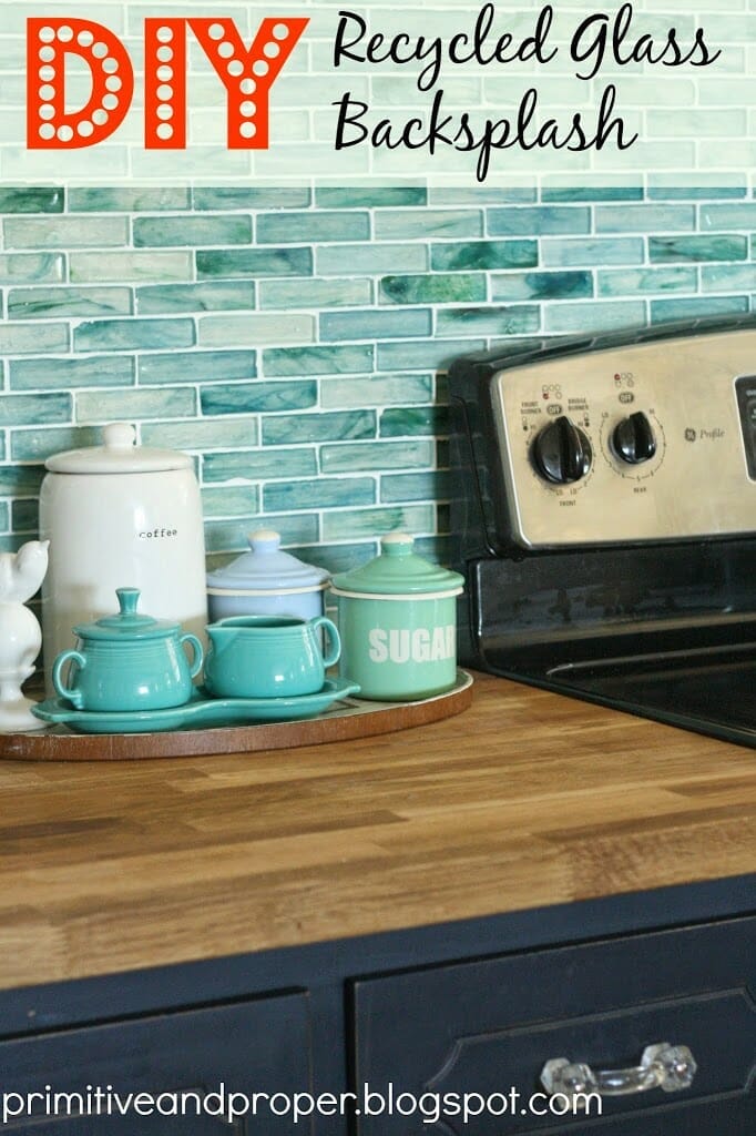 recycled glass tile kitchen backsplash options