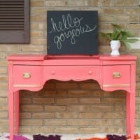 Gilded Coral Crush Vanity with Chalkboard