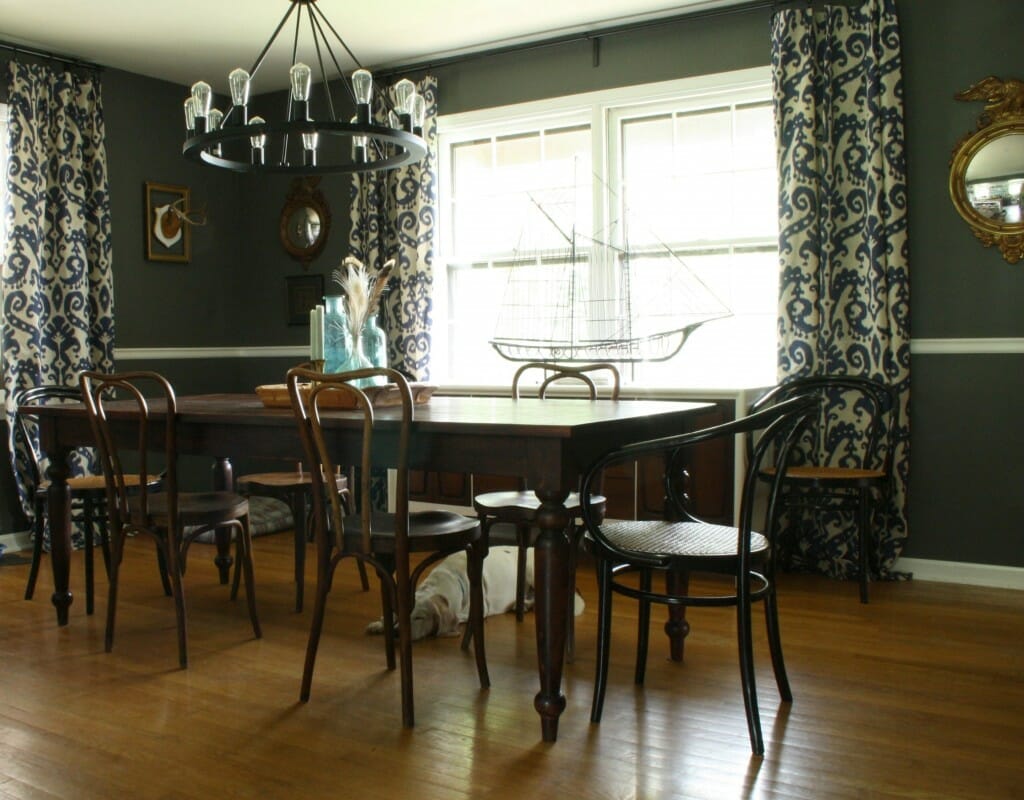 moody vintage eclectic dining room