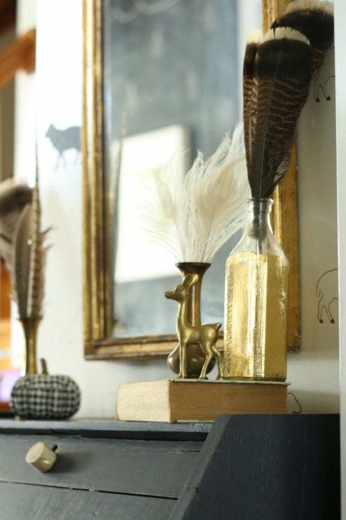 #EclecticallyFall entry with feathers and gold