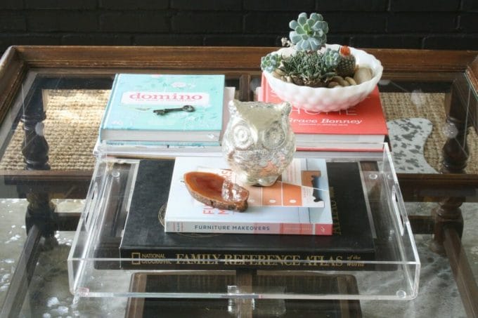 #EclecticallyFall coffee table styled with owl