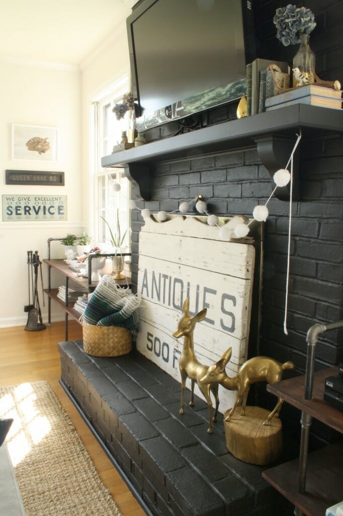 #EclecticallyFall black fireplace and mantle