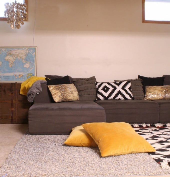 #EclecticallyFall #WorldMarket cozy velvet pillows and rug