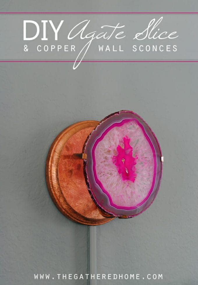 DIY agate slice and copper wall sconces title2