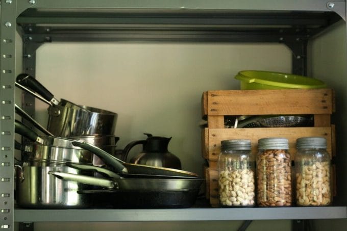 industrial shelf for kitchen organization