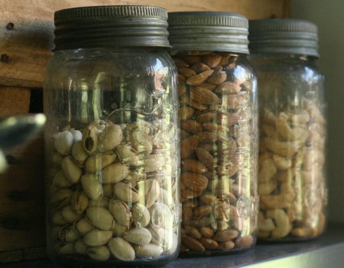 vintage jars for dry goods storage