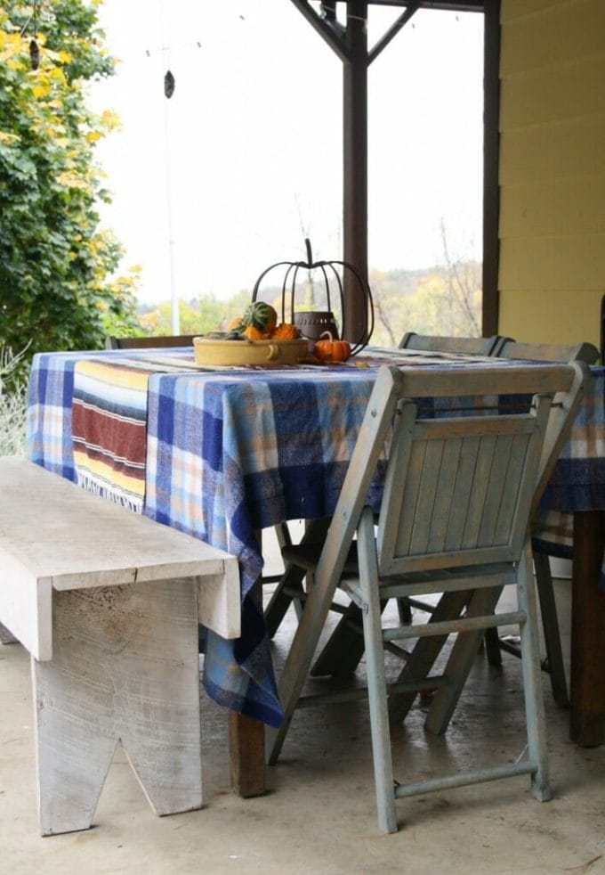 Fall outdoor dining area