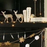 My Black, White, and Glimmering Eclectic Holiday Mantle