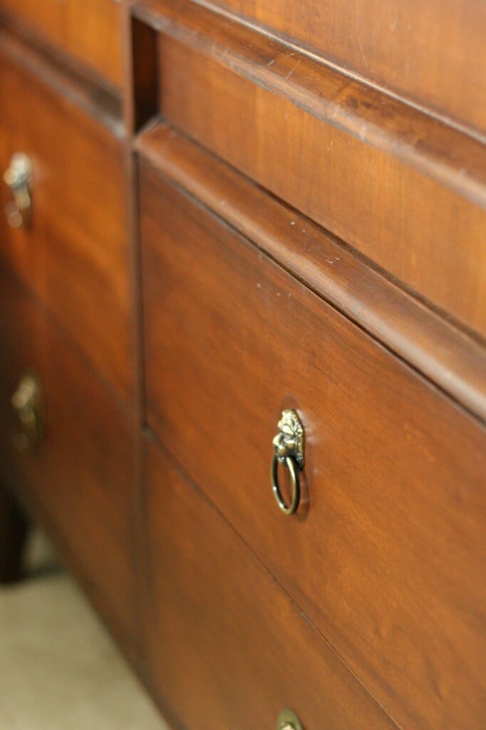 wood tone of midcentury dresser