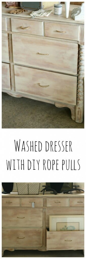 Washed Dresser with DIY Rope Pulls