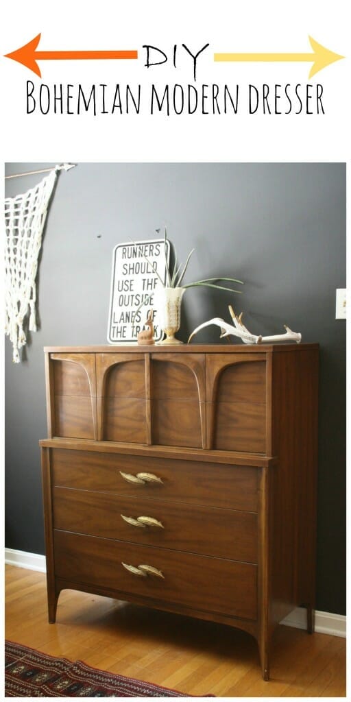 Bohemian Modern Dresser with Feather Pulls
