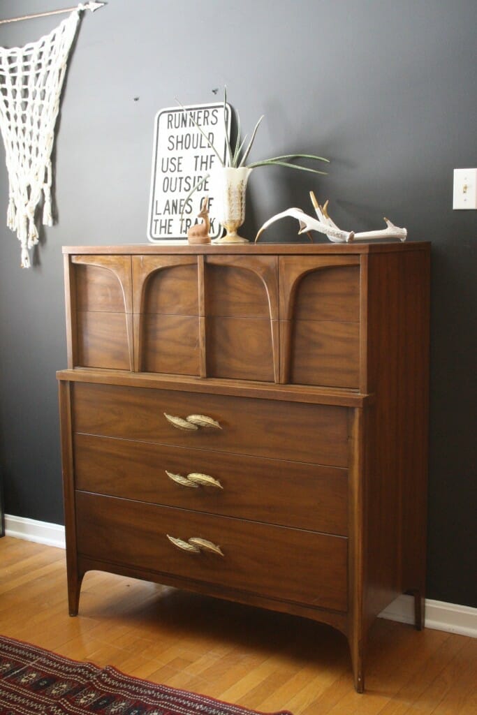 Bohemian Modern Dresser with Gold Feather Pulls