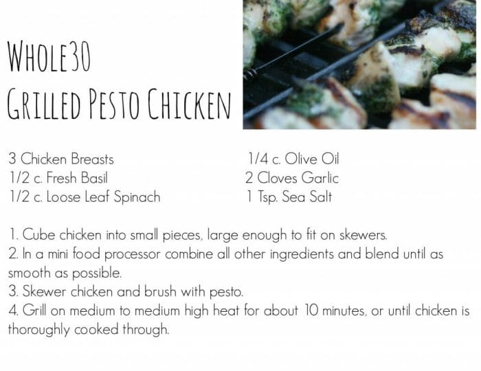 whole 30 Grilled Pesto Chicken