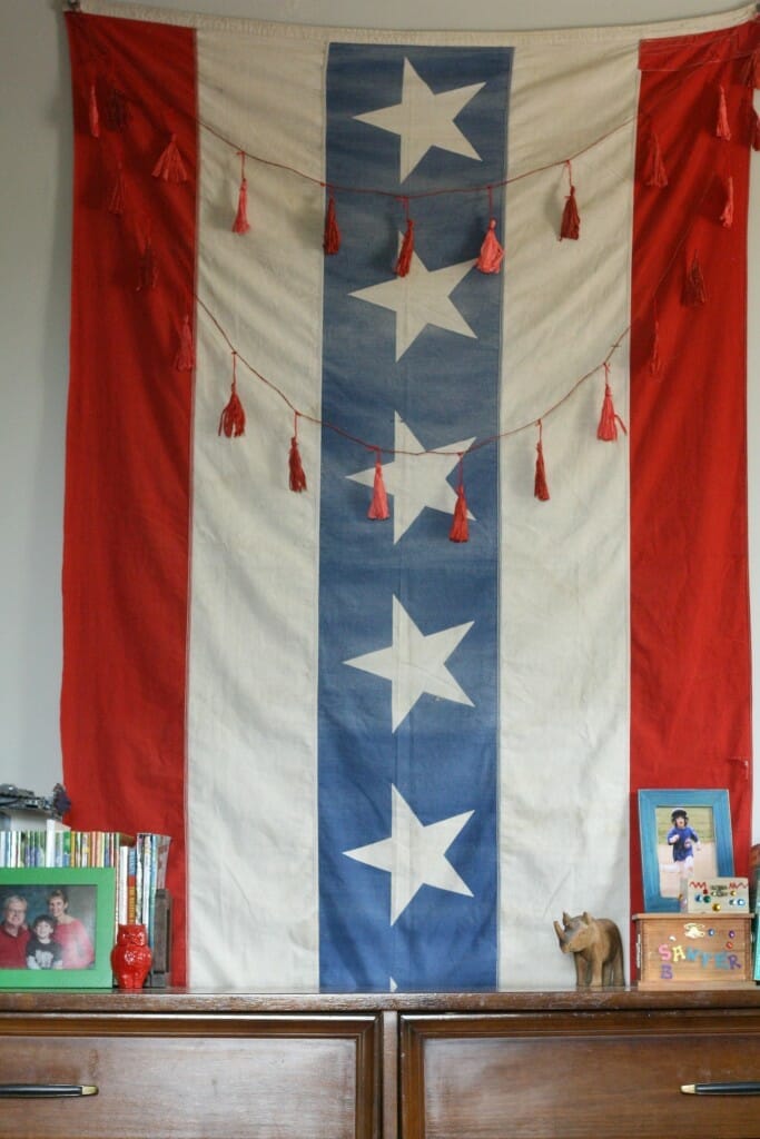 Vintage Flag over dresser