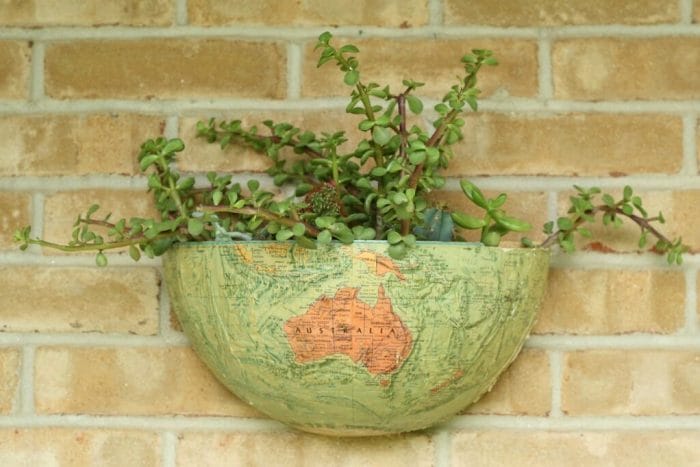 DIY Vintage Globe Succulent Planter