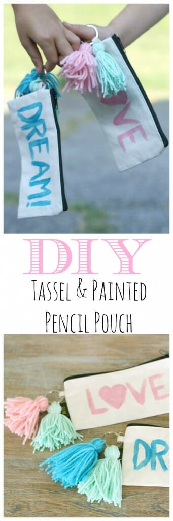 DIY Tassel & Painted Pencil Pouch