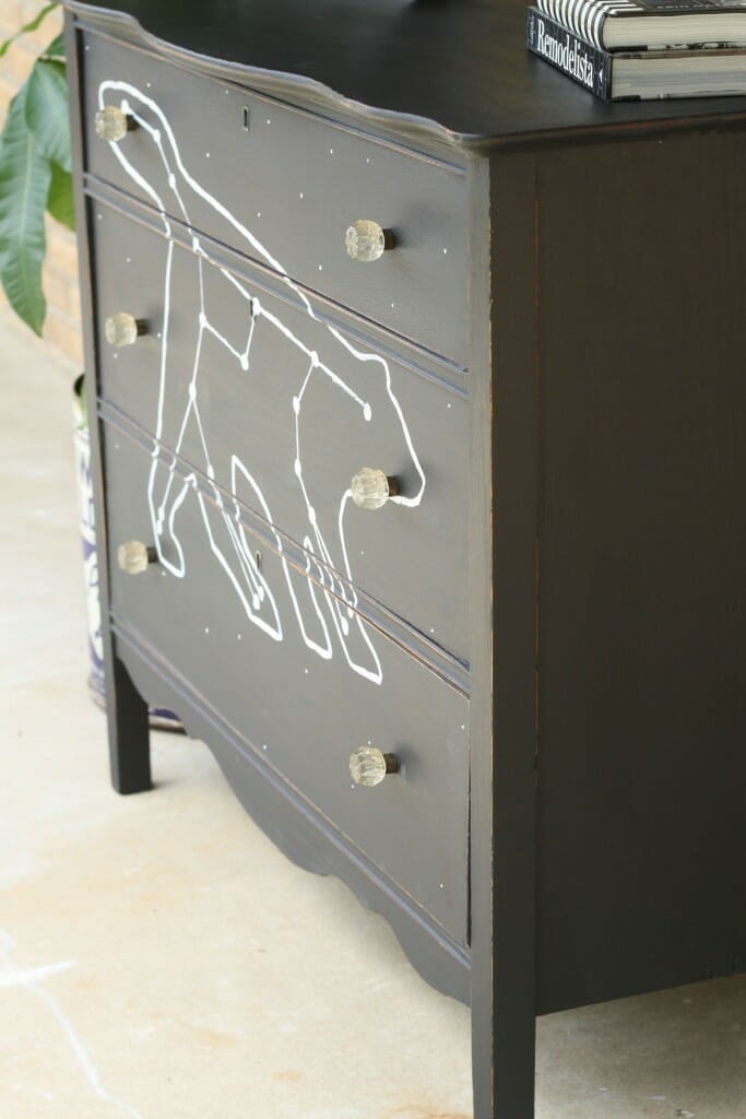 DIY Constellation painted dresser