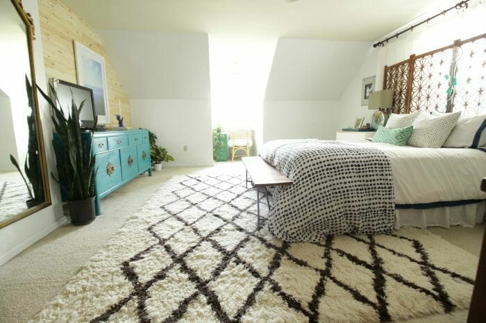 Master Bedroom Makeover: Eclectic Space with Shiplap Wall