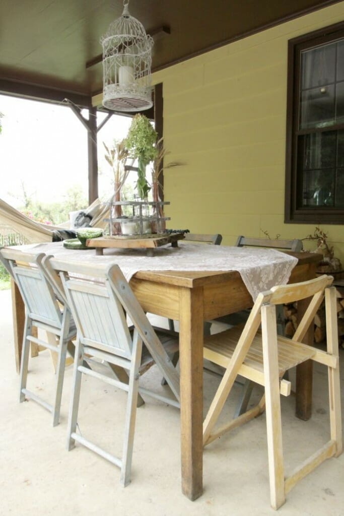 Fall porch dining table