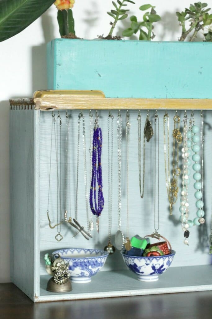 upcycled drawer jewelry organizer