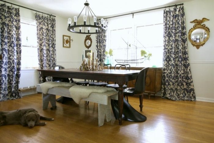Eclectic vintage modern dining room