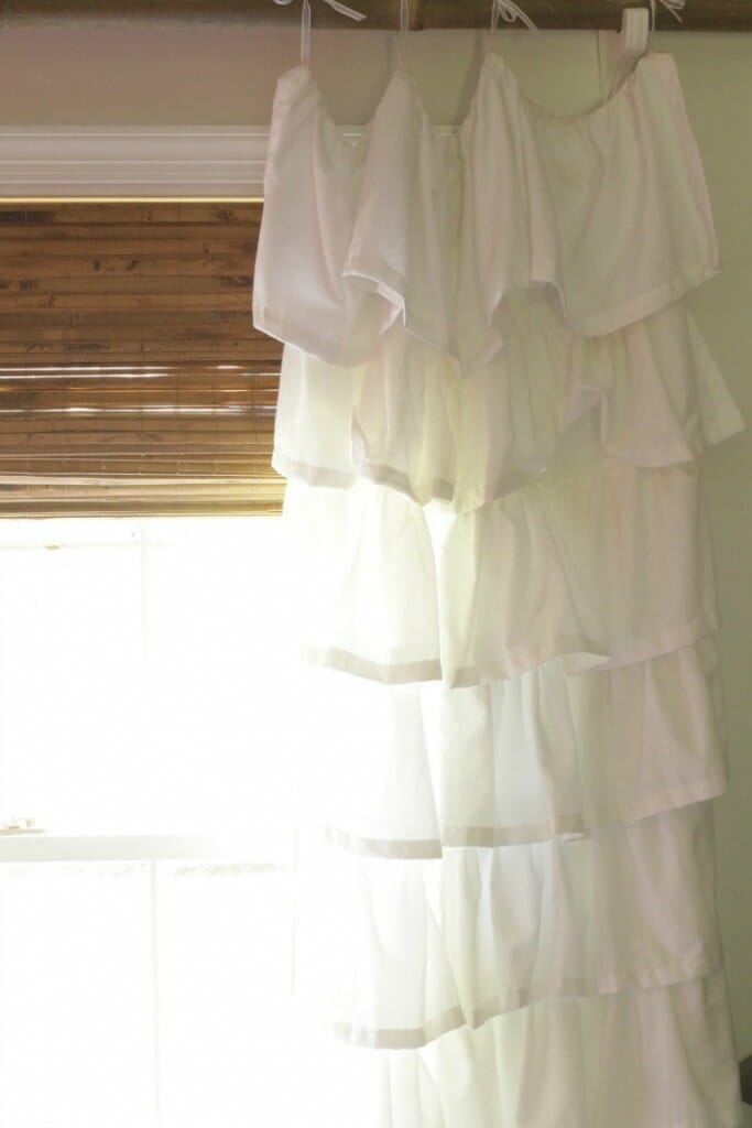 Custom Bamboo Blinds & Ruffled Curtains