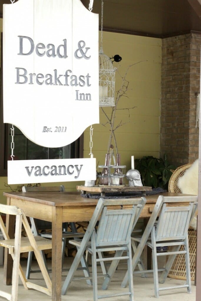 Dead & Breakfast Sign on porch