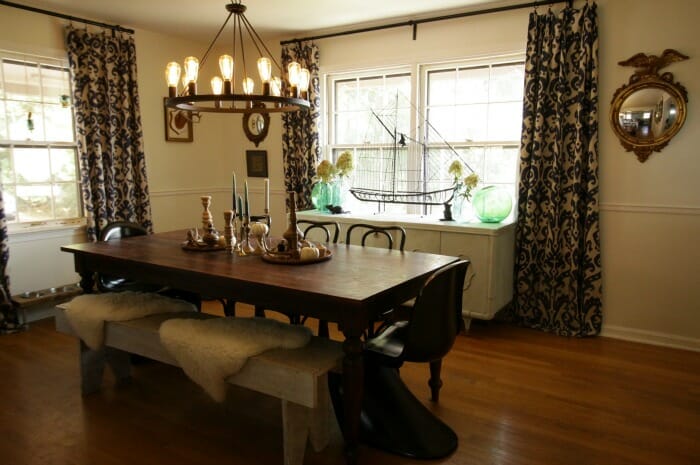 Vintage Dimmable light bulbs in dining room