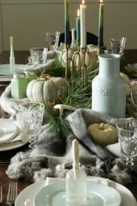 Thanksgiving Table in Blues & Greens