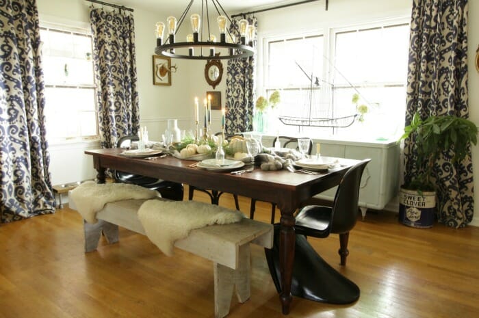 Thanksgiving Dining Room in blues & greens