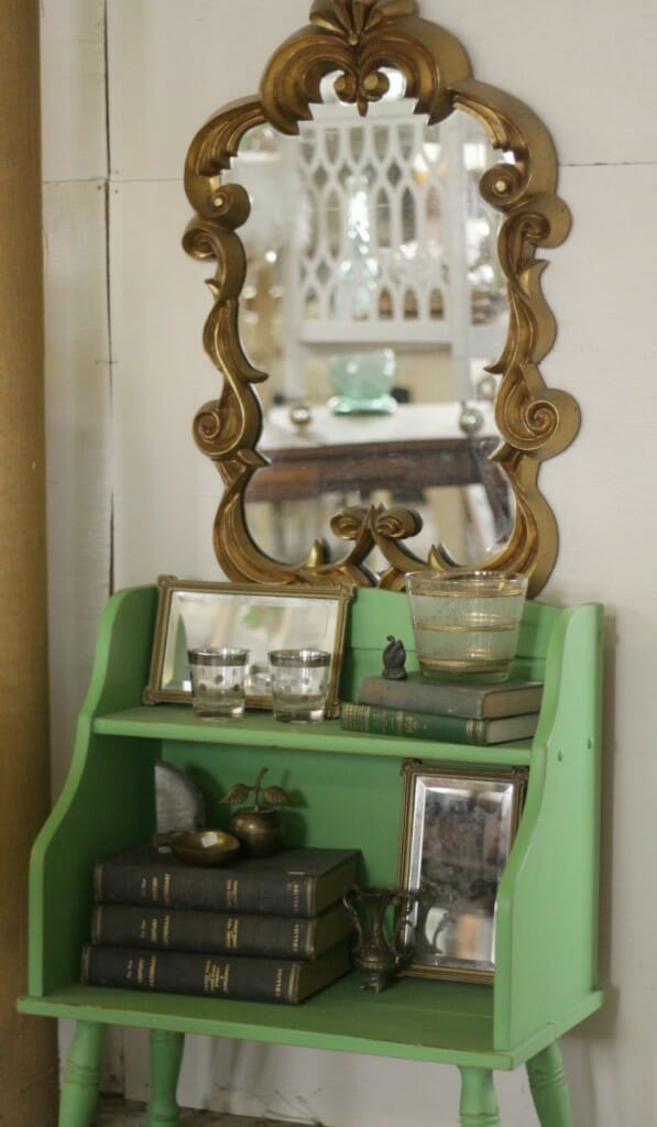 Green book shelf at Sweet Clover