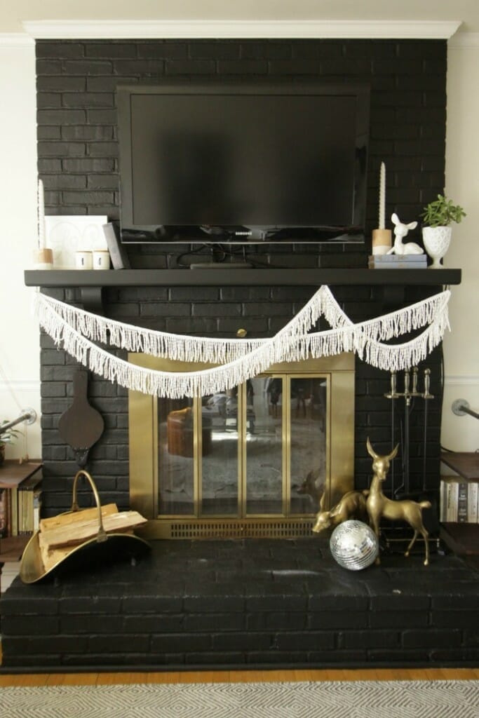 Black and White Valentine's Mantle- Eclectic