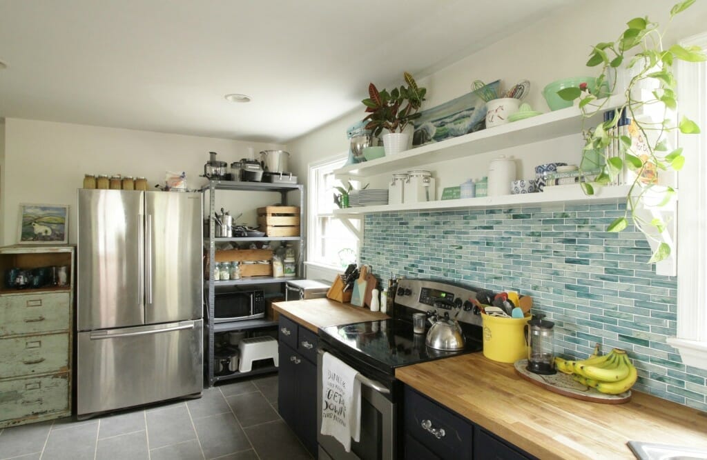Eclectic Kitchen in blues and greens for Spring