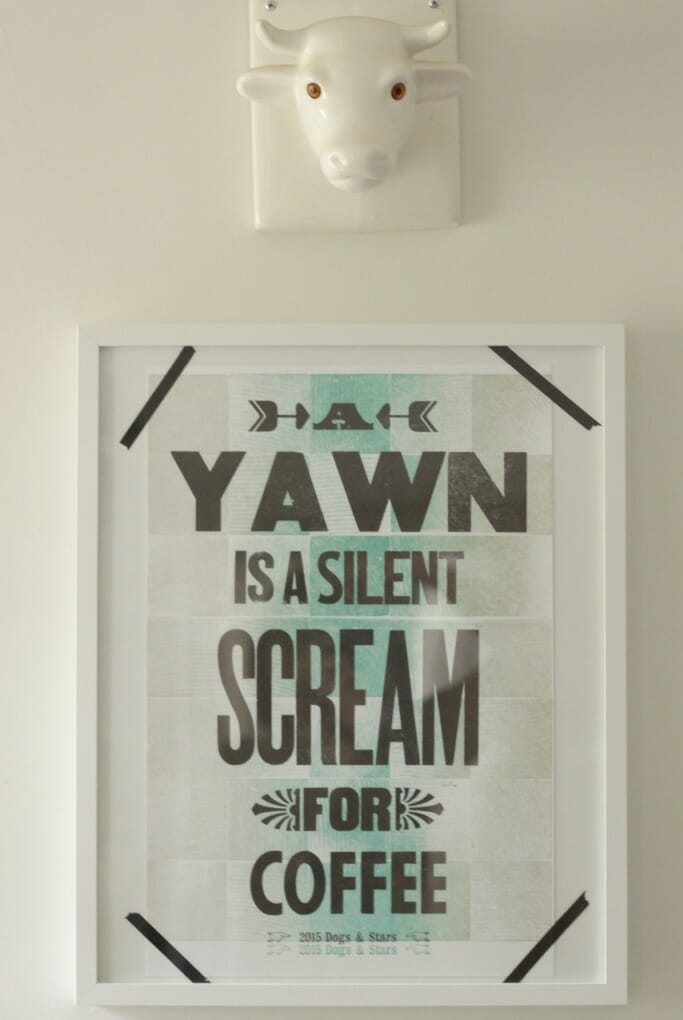 A Yawn is a silent scream for coffee print