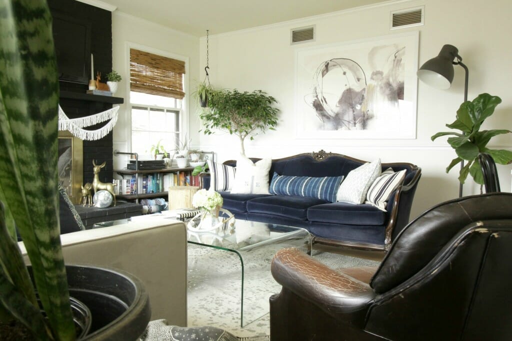 Eclectic Living Room with Minted Art