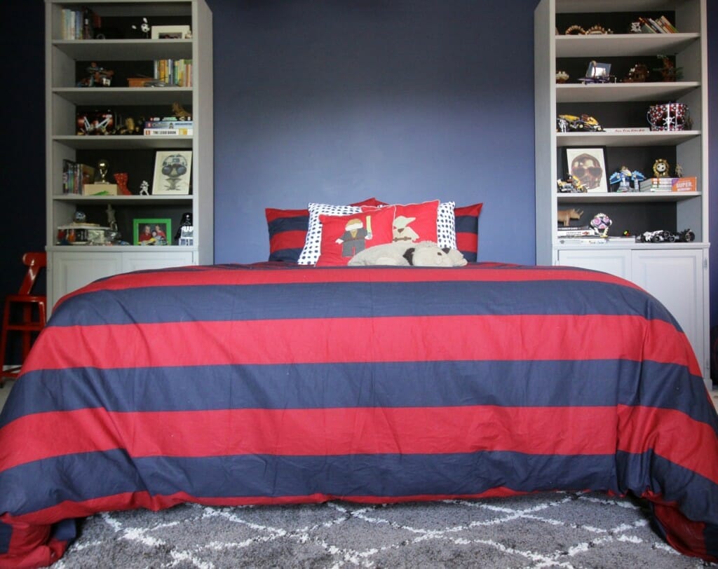 Tween Bedroom in Navy, Red, Gray