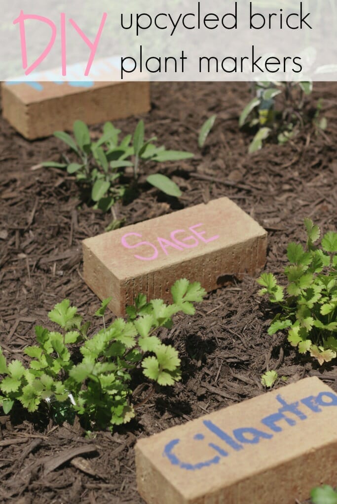 Upcycled Brick Plant Markers
