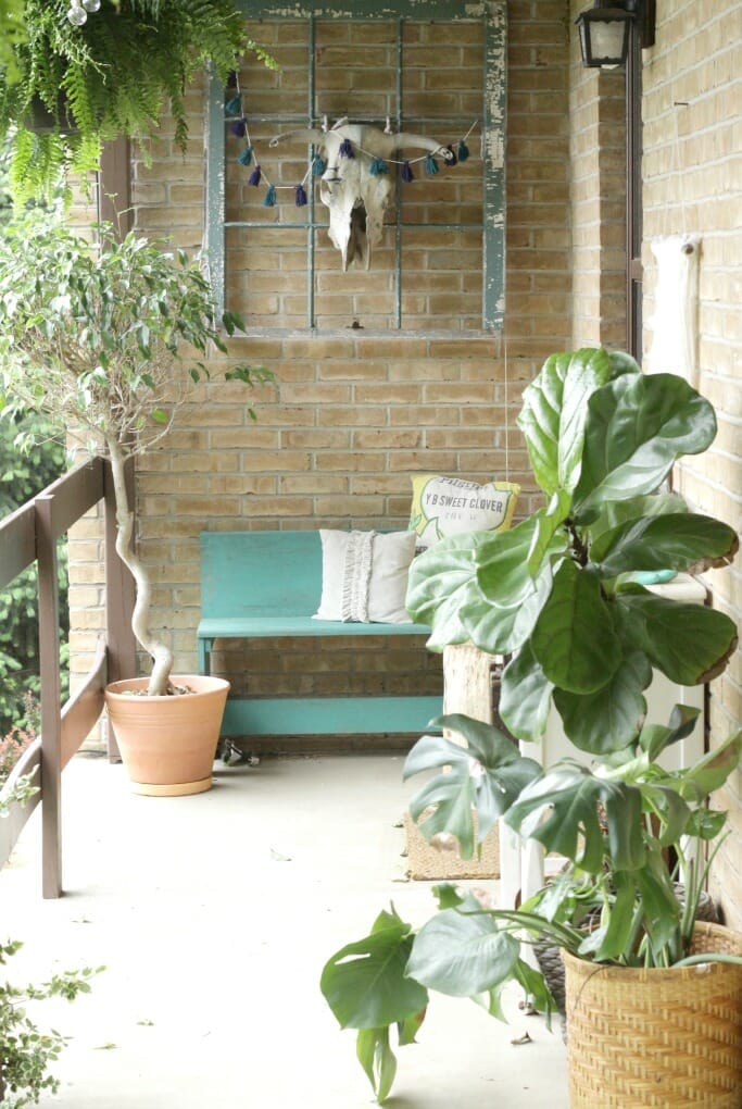 Boho Porch with Plants