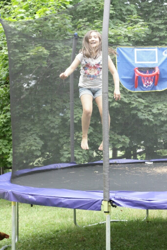 Emmy on the trampoline
