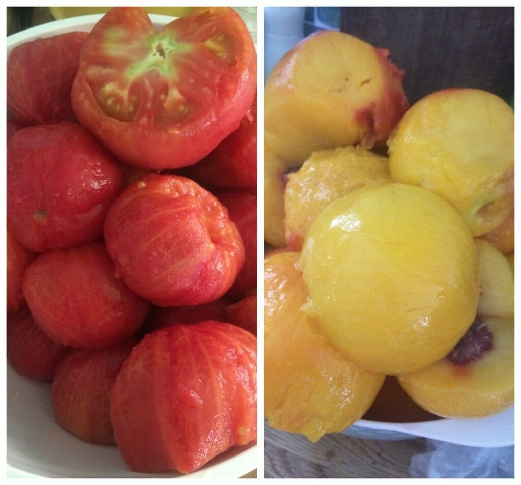 Peeled Tomatoes and Peaches