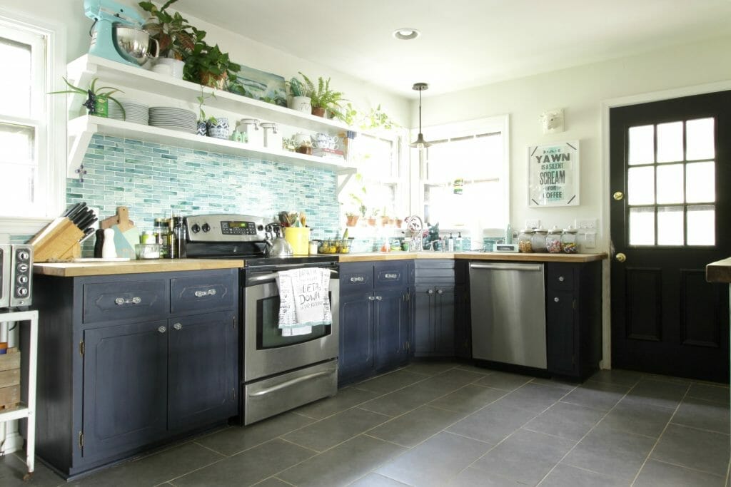 beautiful-blue-aqua-kitchen-open-shelving
