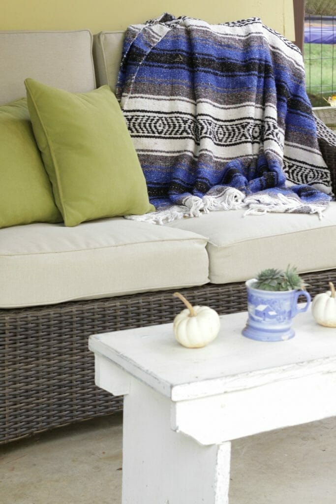 Bohemian Fall Porch with Mexican Blanket
