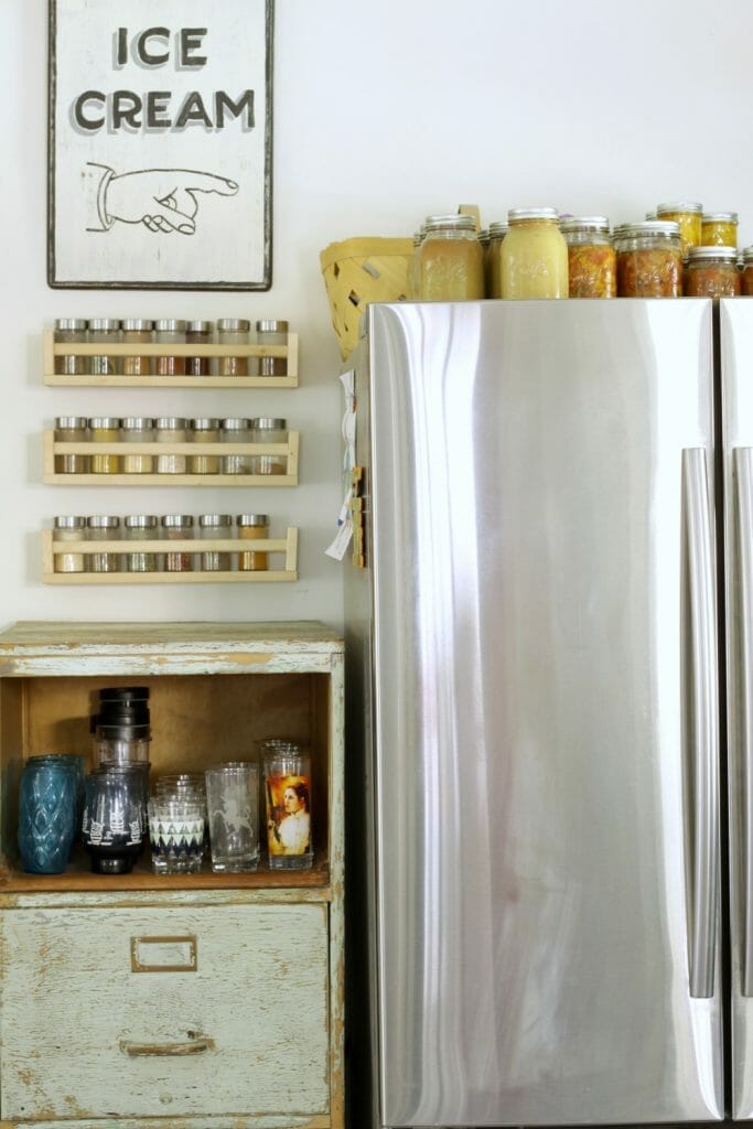 preserves-on-fridge-industrual-cabinet-kitchen-storage