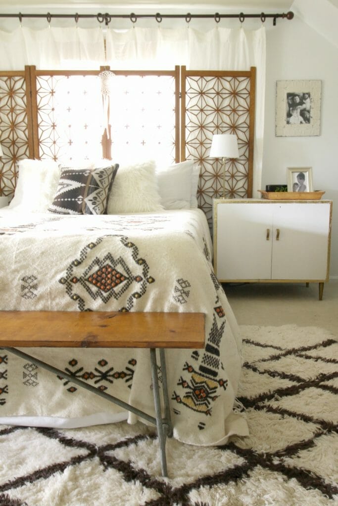 Vintage Indian Blanket in Boho Bedroom