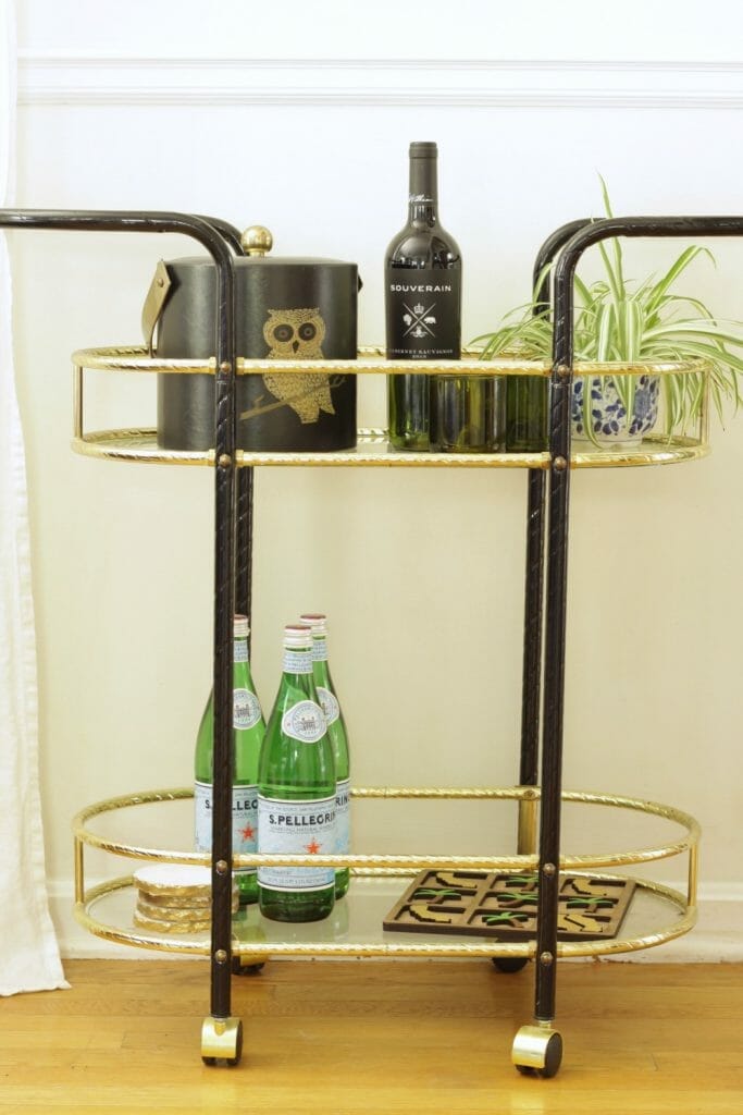 vintage-gold-bar-cart-fall-styling