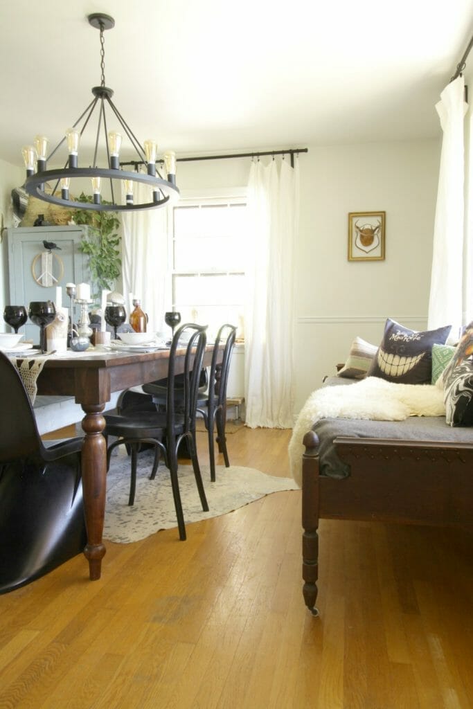 Antique Daybed in Dining Room