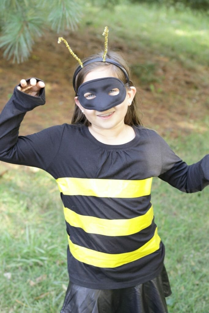 DIY Kids Bumblebee Costume Using Duck Tape